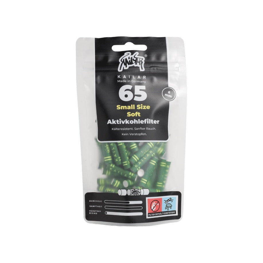Kailar Soft Aktivkohlefilter Ø 6 mm – Green (Pack of 65) Hauptansicht