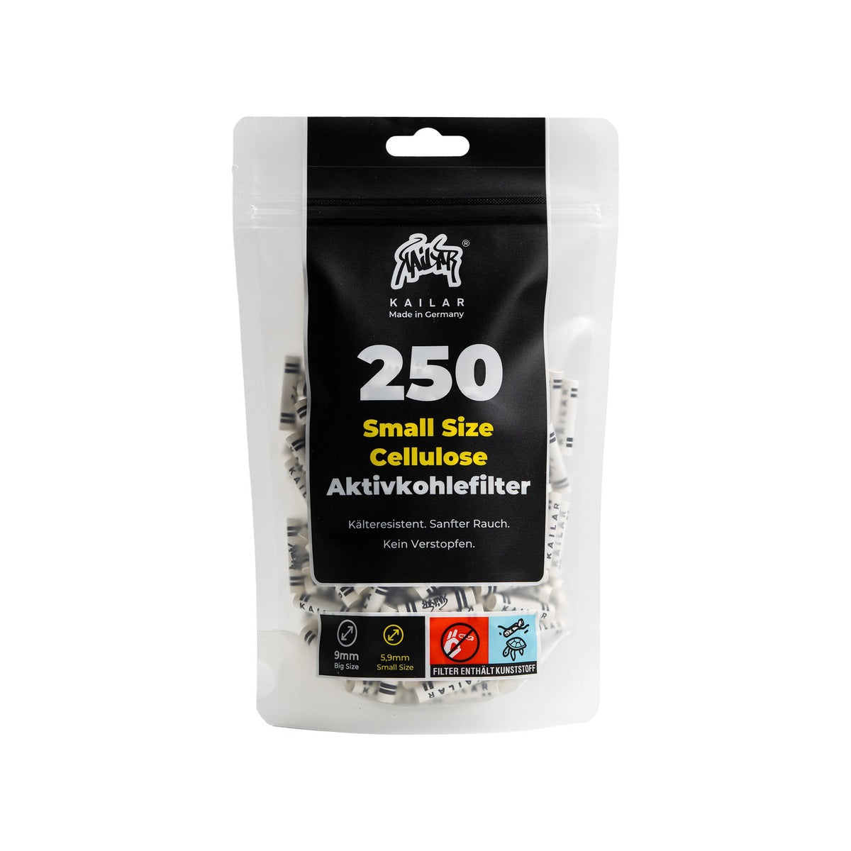 Kailar Soft Aktivkohlefilter Ø 6 mm – White (Pack of 250) Hauptansicht