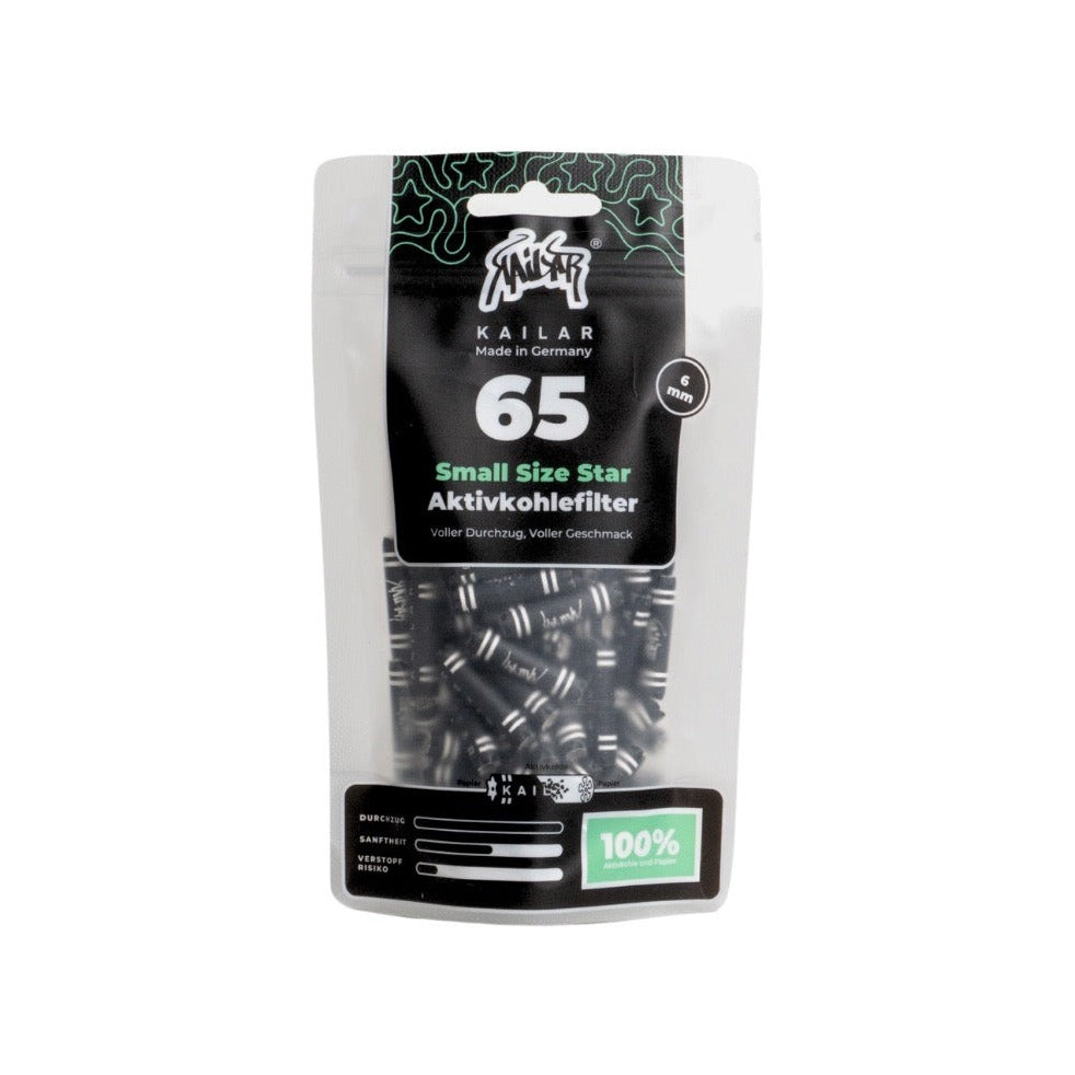 Kailar Star Aktivkohlefilter Ø 6 mm – Black (Pack of 65) Hauptansicht