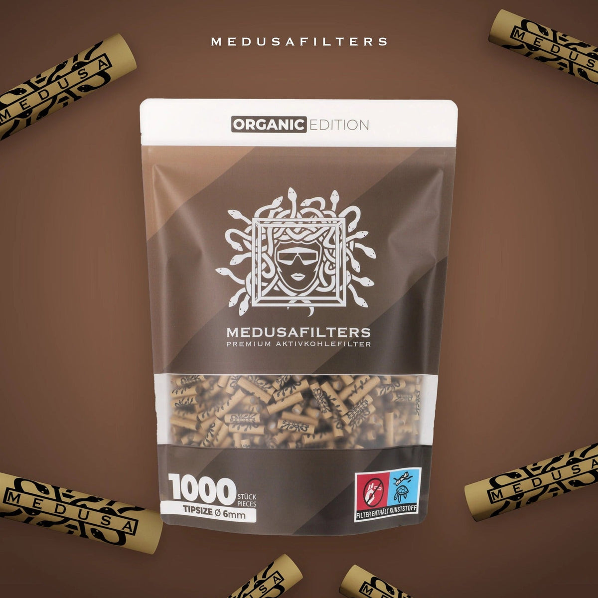 Medusa Aktivkohlefilter Ø 6 mm – 1000 Stück – Organic (1000 Stück) Produktansicht 3
