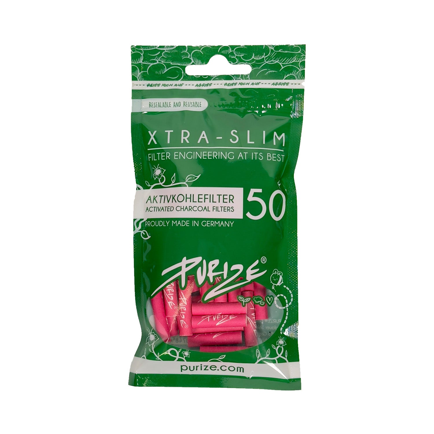 50 Stück XTRA Slim Aktivkohlefilter im Beutel Ø 5,9 mm