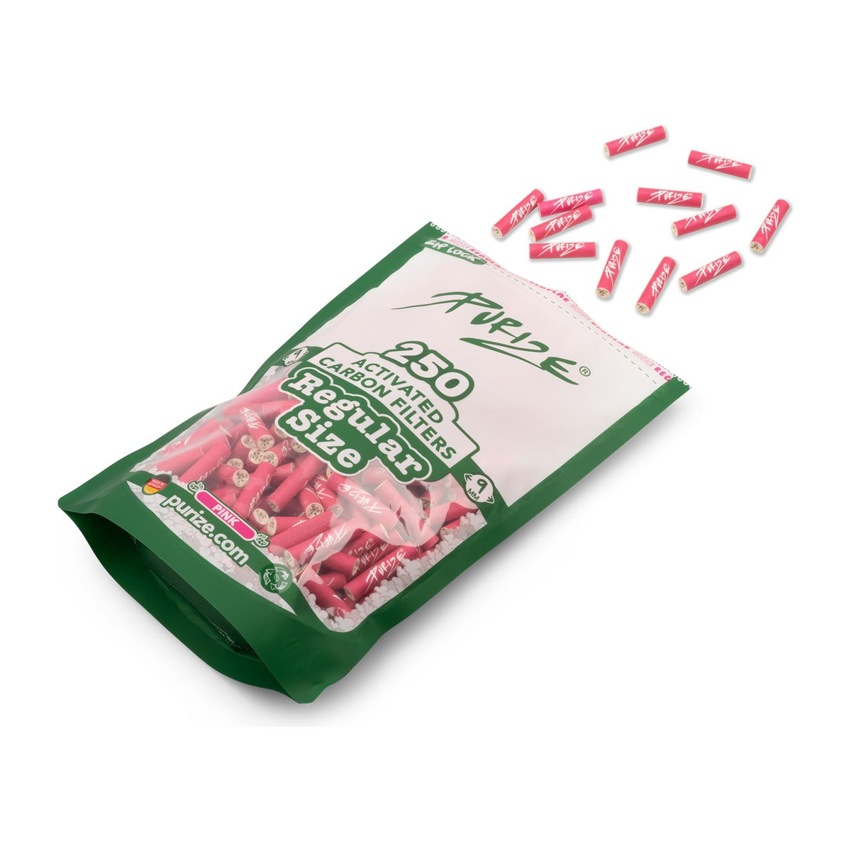 250 Stück Regular Aktivkohlefilter im Beutel Ø 9 mm – Pink Produktansicht 2