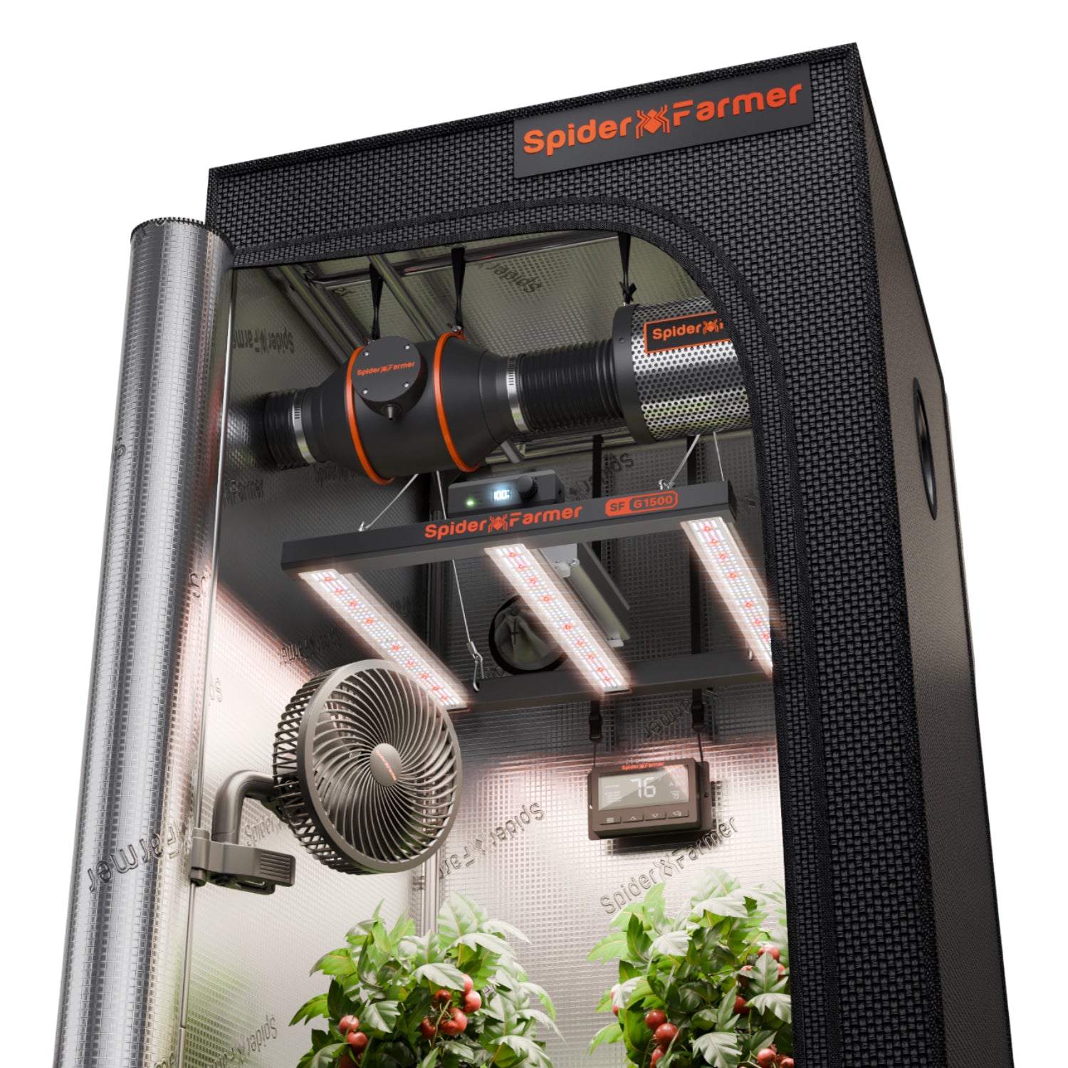 Komplettset (70x70x160 cm) 150 Watt EVO LED mit Klimasteuerung