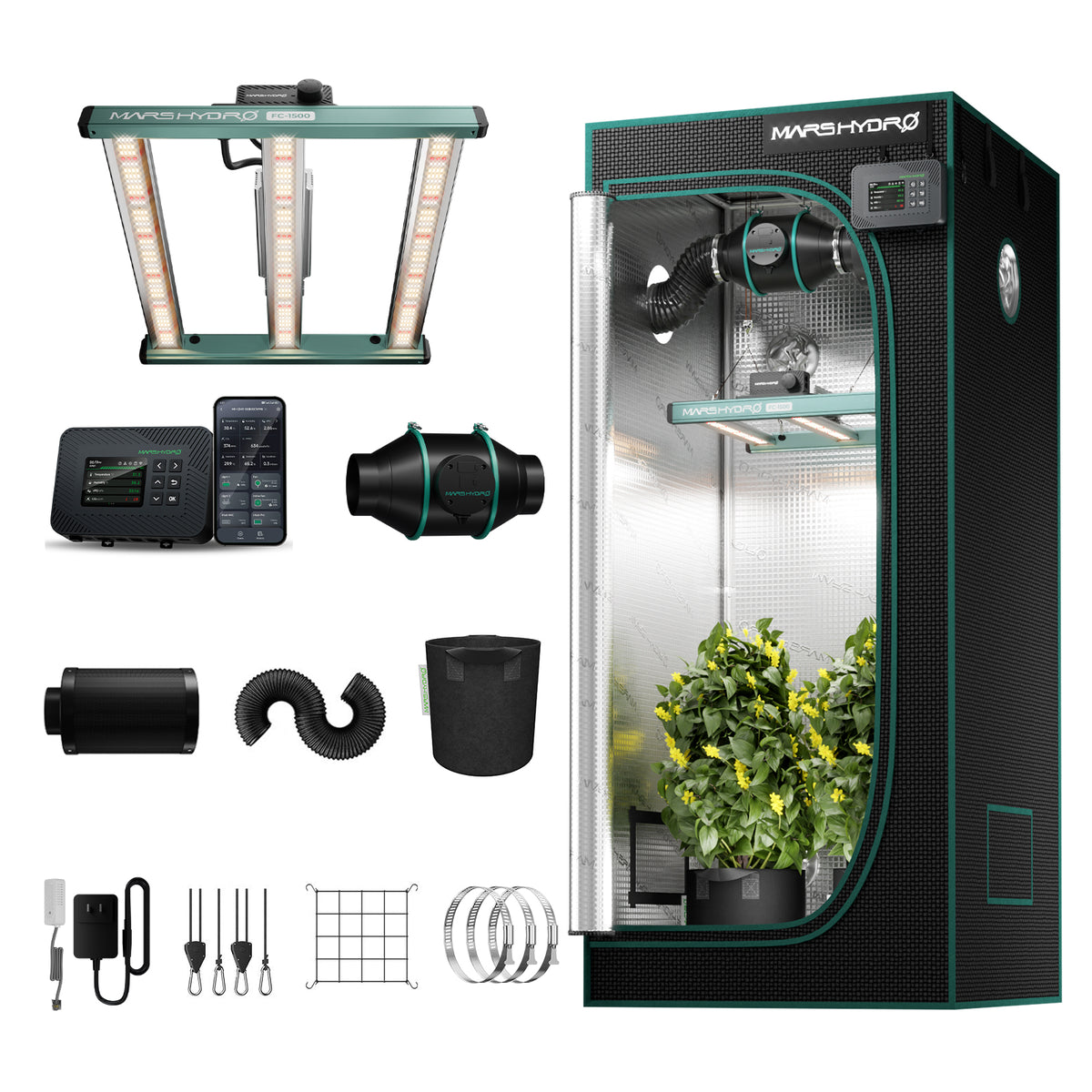 Mars Hydro FC1500 – Gesamtansicht ohne Add-on
