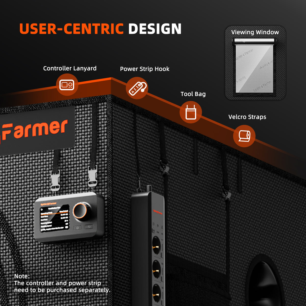 Spider Farmer G1000W Komplettset – Sichtfenster und Zeltzugang