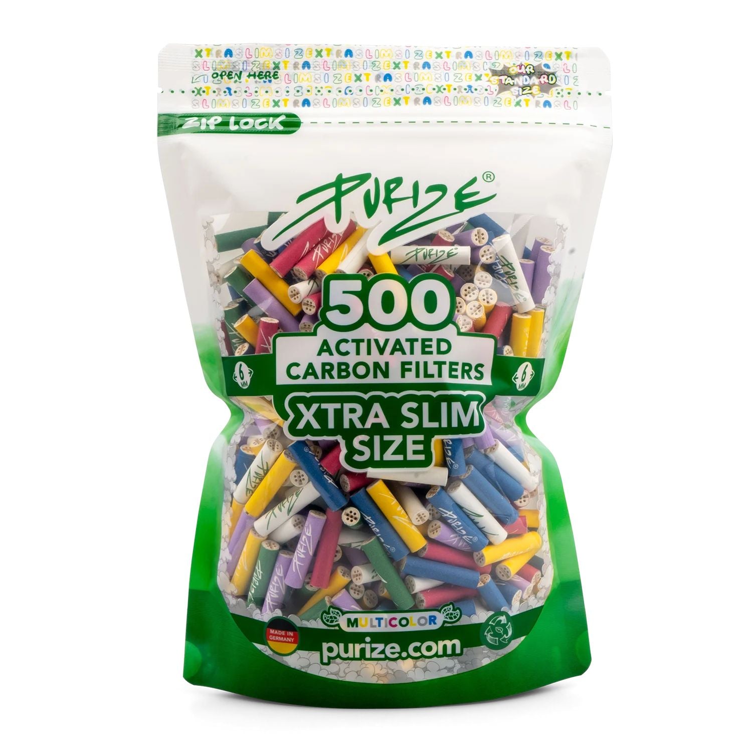 500 Stück XTRA Slim Aktivkohlefilter im Beutel Ø 6 mm