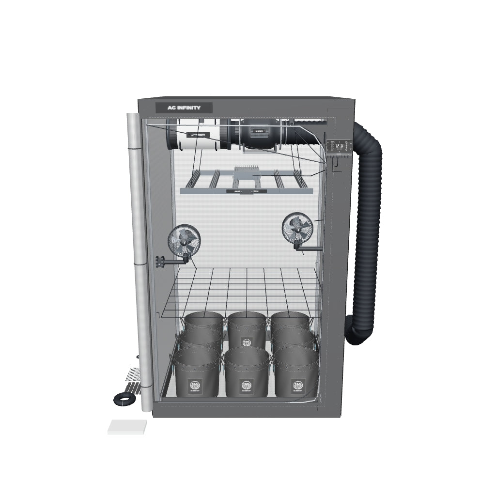 AC Infinity Advance Grow PRO 120 × 120 × 200 cm – vollständiges 3D-Komplettset mit detaillierten Komponenten