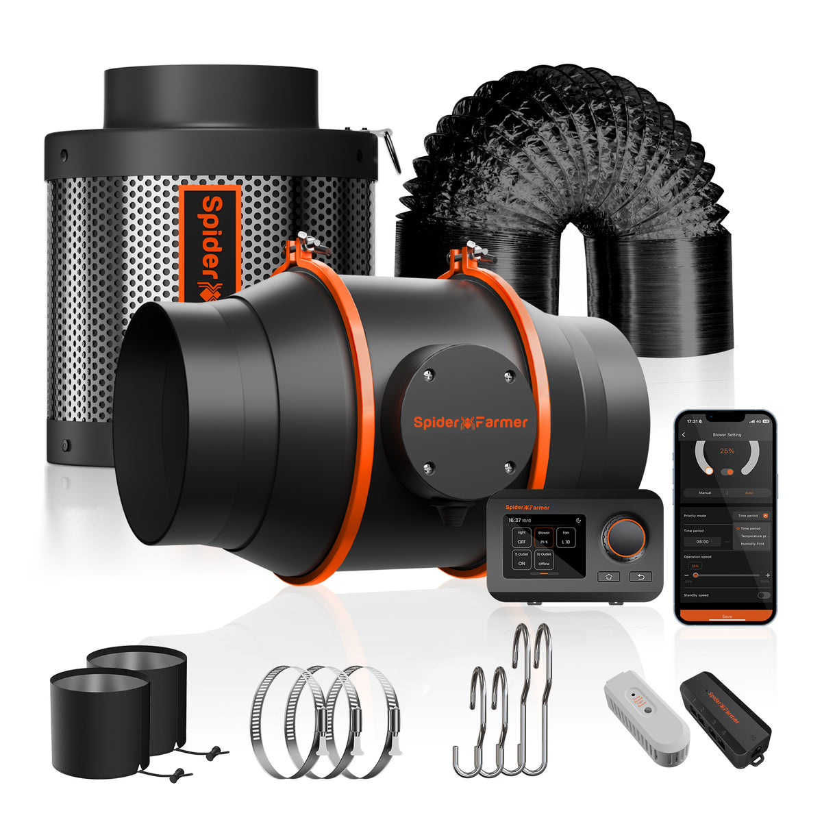 Spider Farmer SF7000 Komplettset – 150 mm Abluftset mit GGS-Controller