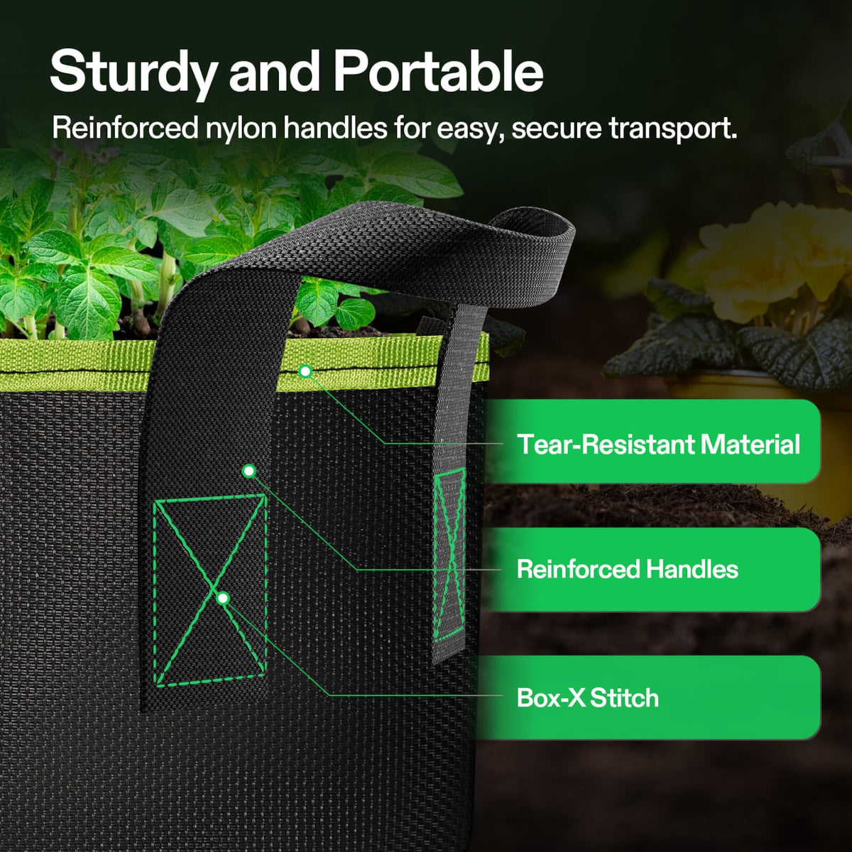 VIVOSUN AeroBase Grow Bags 12 L im 3er-Pack – Galerie 3