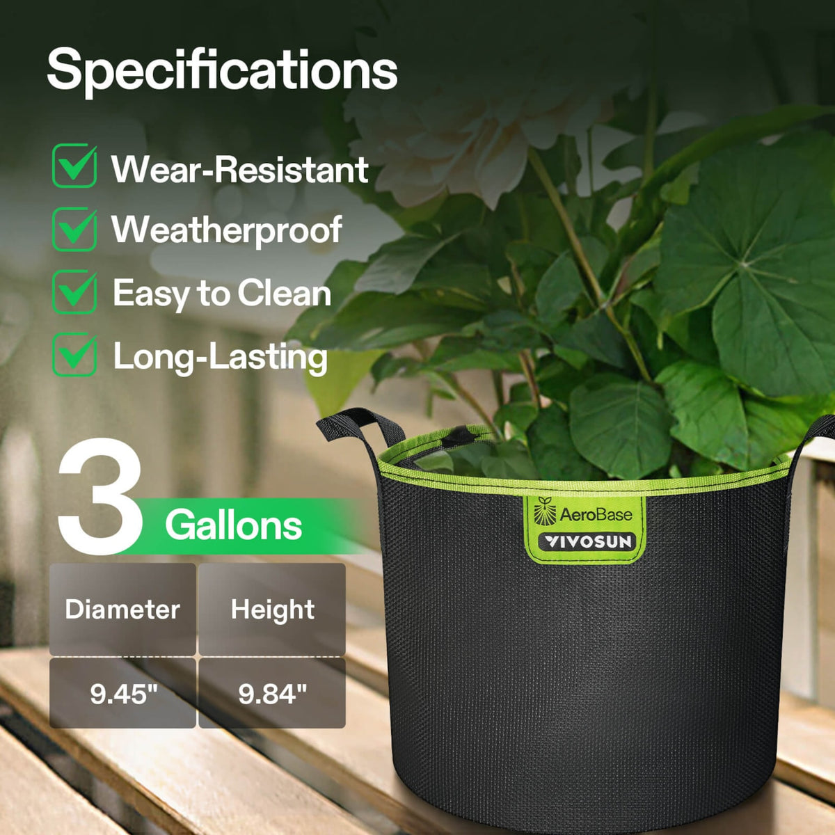 VIVOSUN AeroBase Grow Bags 12 L im 3er-Pack – Galerie 7