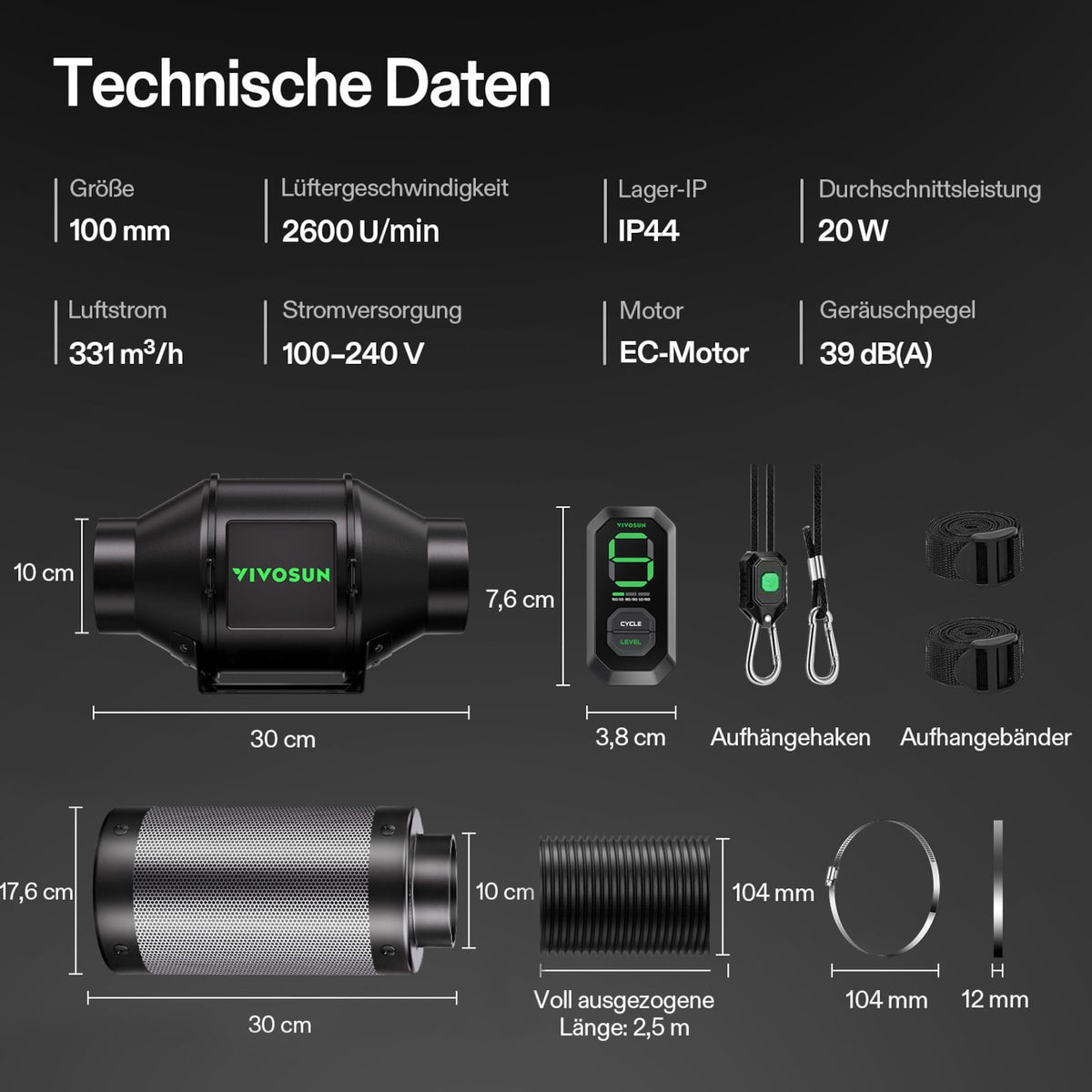 VIVOSUN AeroZesh G4 Abluftset 10 cm mit E12 – Galerie 10