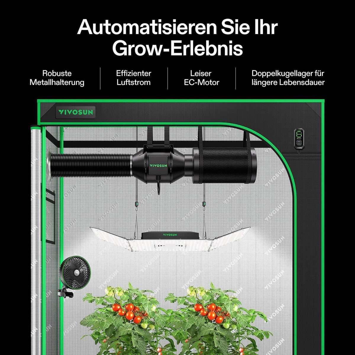 VIVOSUN AeroZesh G4 Rohrventilator 10 cm mit E12 – Galerie 2