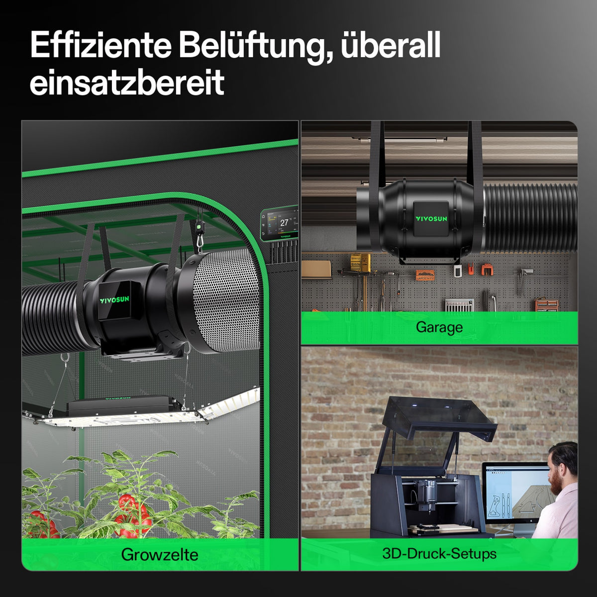 VIVOSUN AeroZesh G6 Smart Abluftset Pro 15 cm mit GrowHub E42A+ – Galerie 2