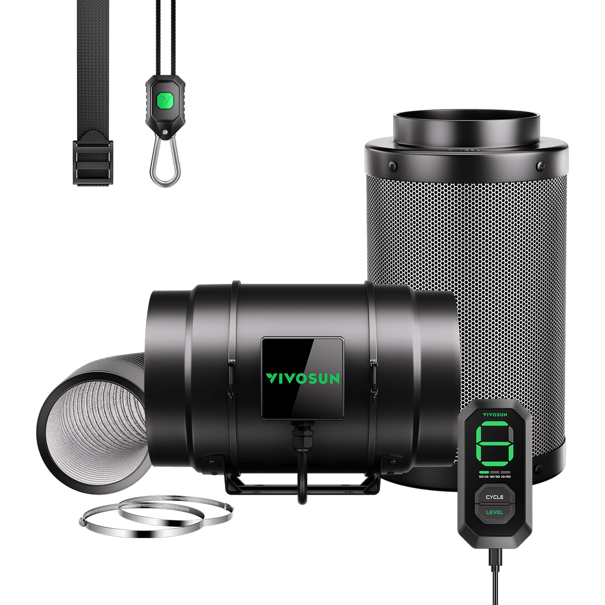 VIVOSUN AeroZesh G8 Abluftset 20 cm mit E12 – Galerie 1