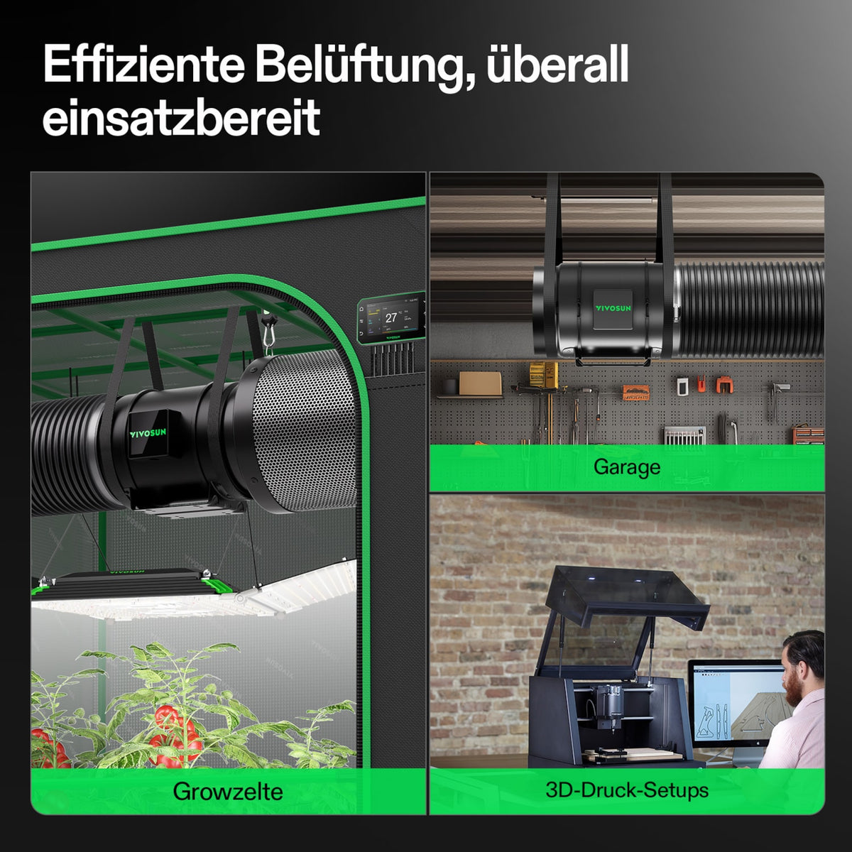 VIVOSUN AeroZesh G8 Smart Abluftset Pro 20 cm mit GrowHub E42A+ – Galerie 2