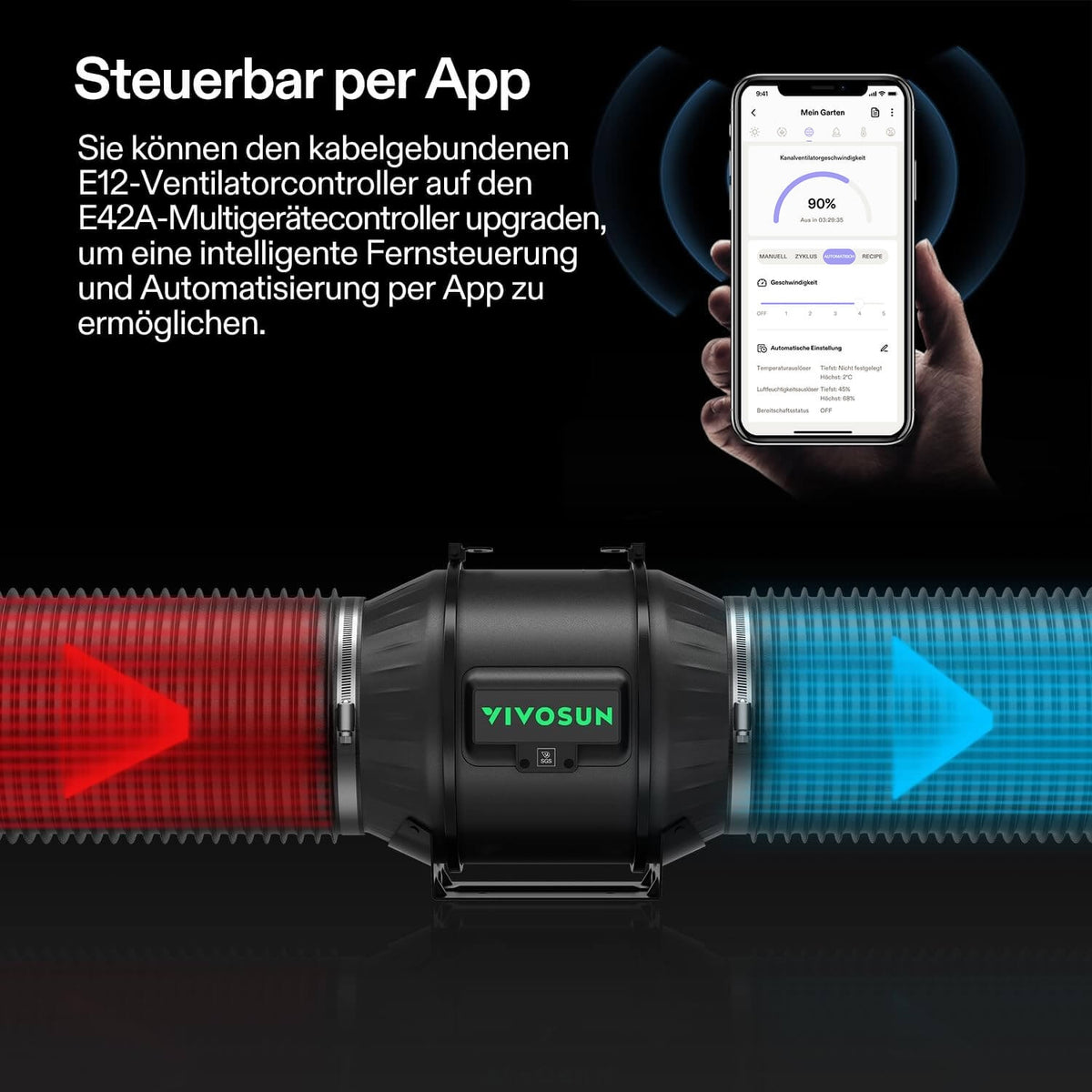 VIVOSUN AeroZesh T6 Rohrventilator 15 cm mit E12 – Galerie 3