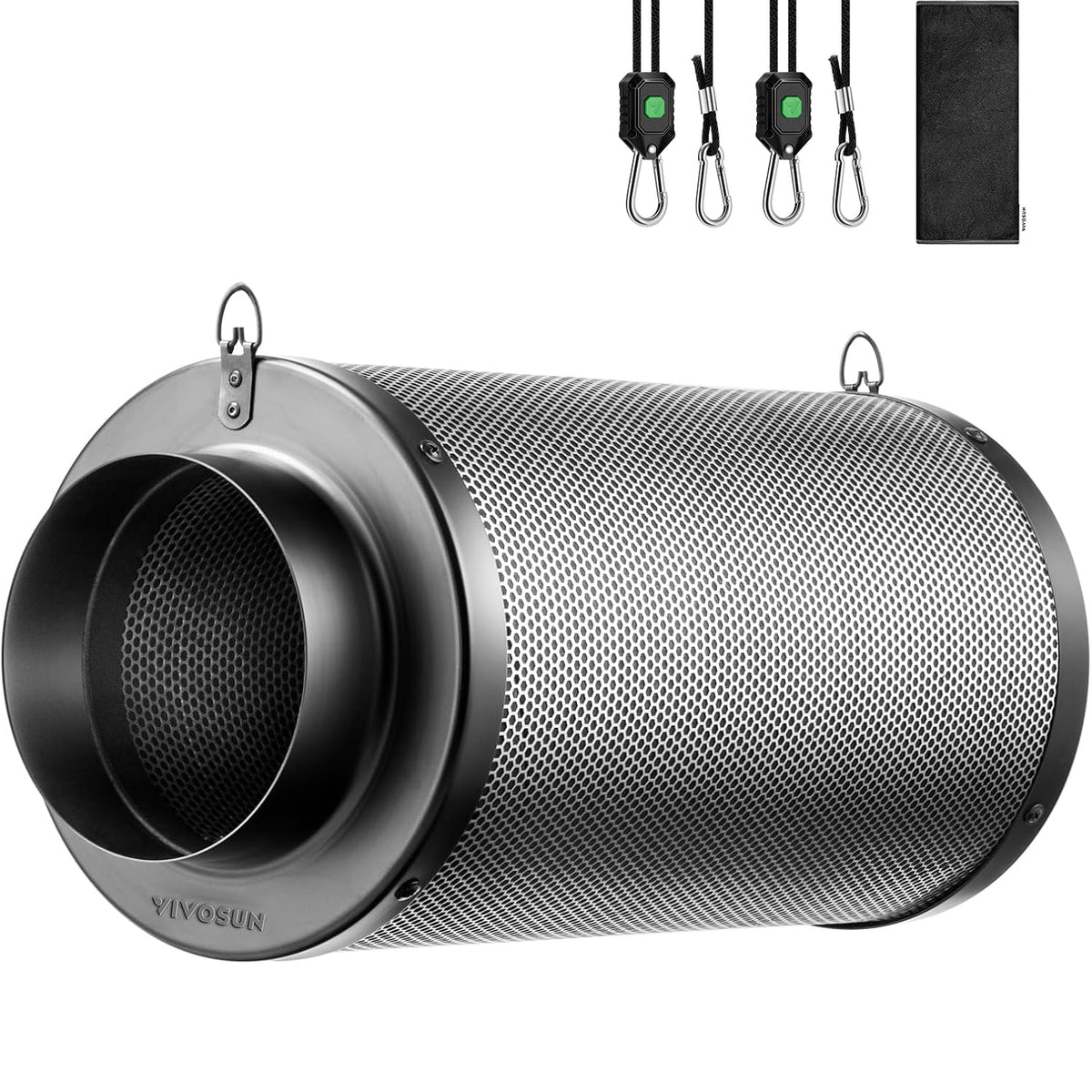 VIVOSUN Aktivkohlefilter 10 cm zur Geruchskontrolle Schwarz – Galerie 1