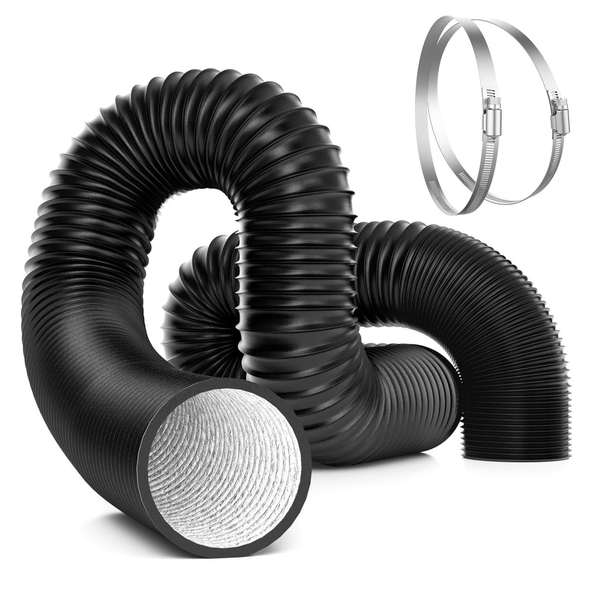 VIVOSUN Flex-Air Lüftungsrohr 15 cm × 2,4 m mit Klemmen – Galerie 1