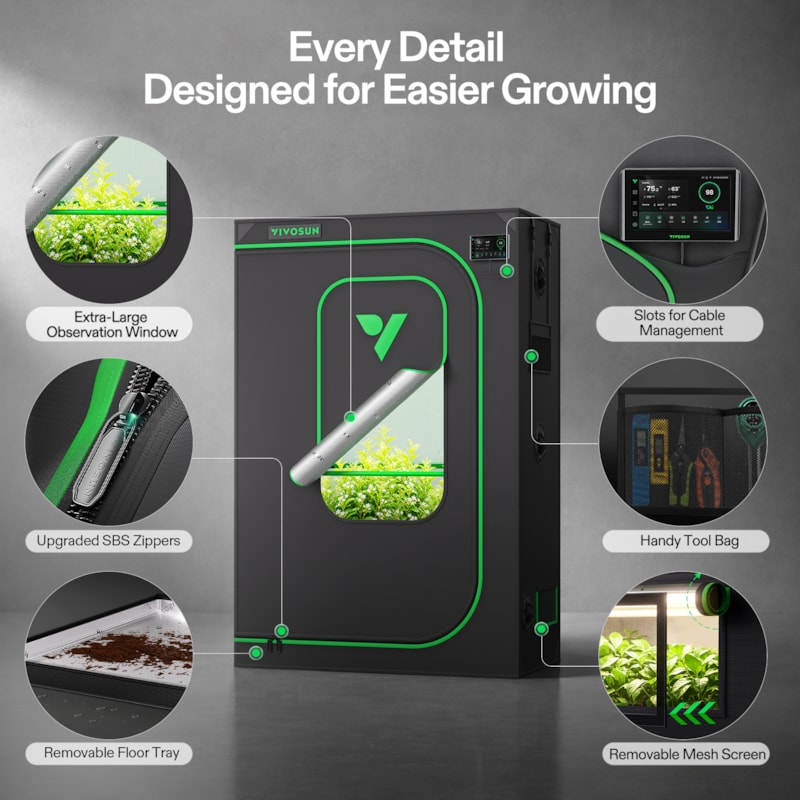 VIVOSUN P426 Growbox 120×60×180 cm – Galerie 6