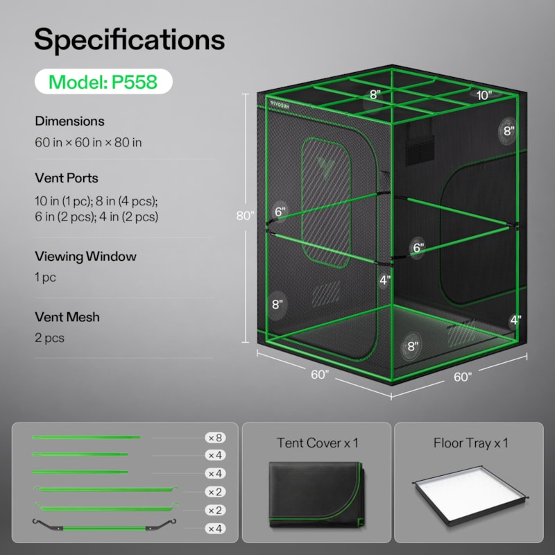 VIVOSUN P558 Growbox 150×150×200 cm – Galerie 8