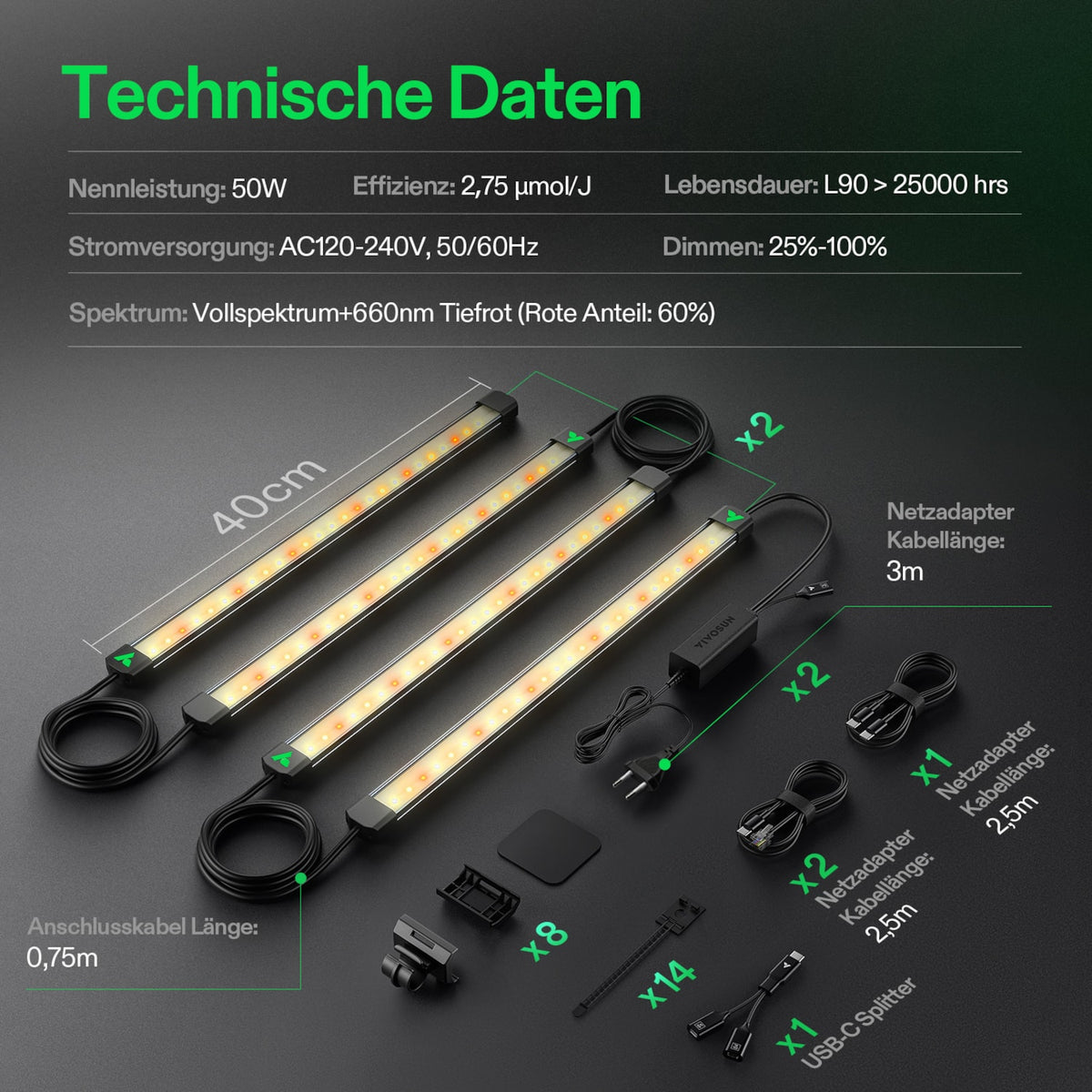 VIVOSUN LumaRay 100W LED-Lichtleisten (8er-Set) – Galerie 7